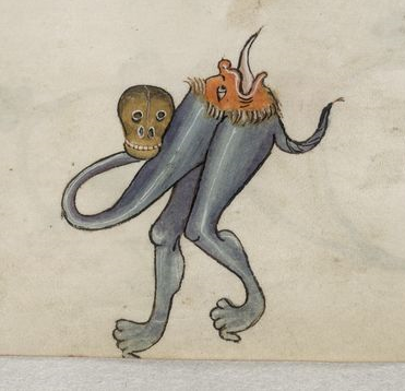 A marginal grotesque from the Luttrell Psalter